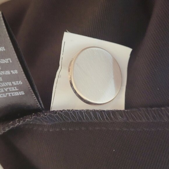 Ann Taylor Black Jersey Button Accent Jersey Midi Dress Size 0 Petite - Picture 9 of 12